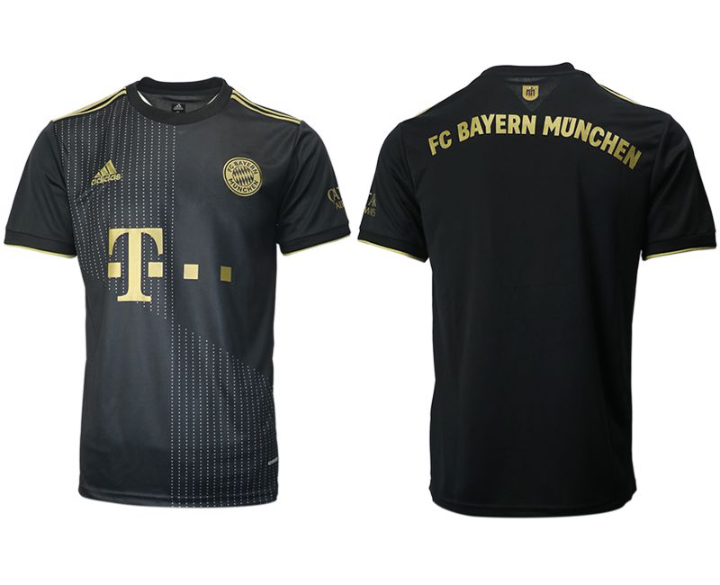 Men 2021-2022 Club Bayern Munich away aaa version black blank Adidas Soccer Jersey